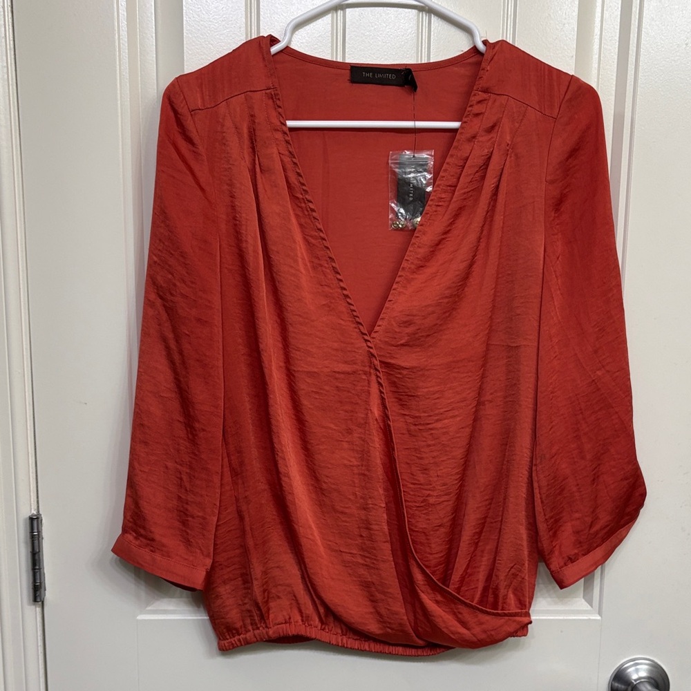 NWT The Limited Women's Burnt Orange Wrap Top